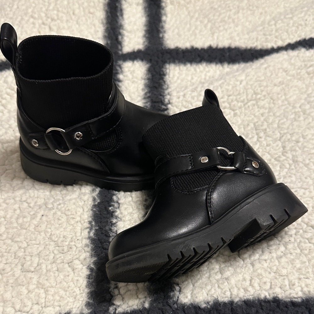 GAP Black Kids Boots with Buckle Detail